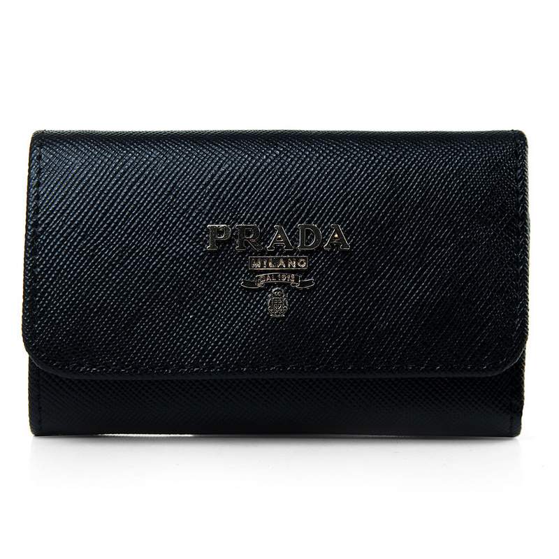 Knockoff Prada Real Leather Wallet 1139 black - Click Image to Close
